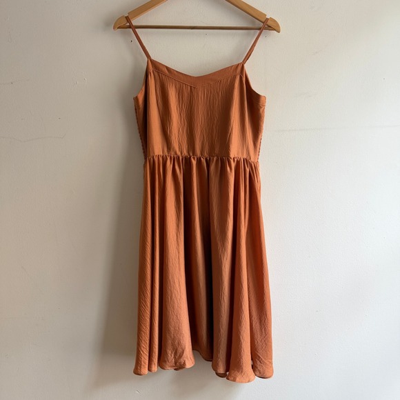 dRA Los Angeles Dresses & Skirts - dRA Women's Summer Midi Dress Fit Flare Smocked Back Burnt Orange Medium